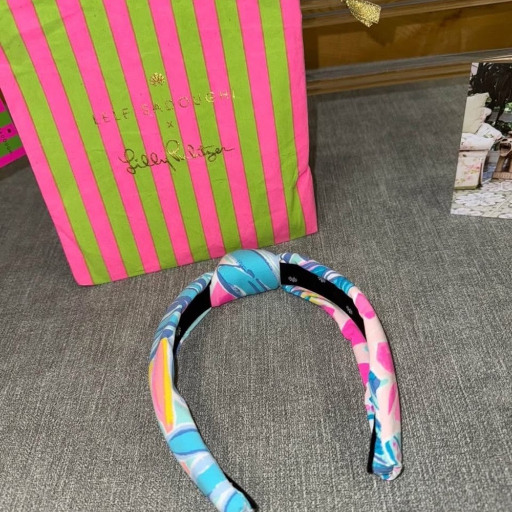 Lilly Pulitzer X Lele Sadoughi Slim Knotted Headband rainforest retreat - Picture 5 of 5